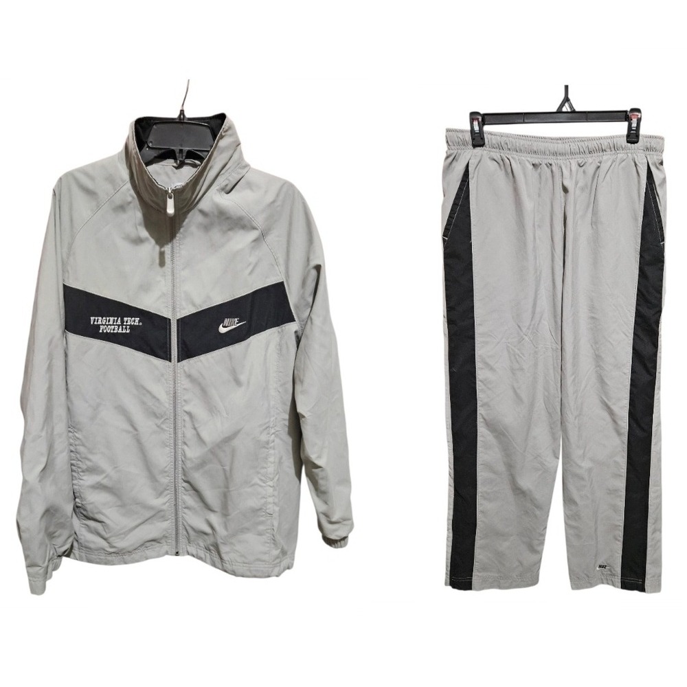 Nike Men's Light Gray and Black Performance Jacket & Pants Set